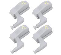 Generic LED Hinge Light High Brightness 10 Sets ABS Cabinet Hinge Light for Wardrobe Cabinet Closet Cupboard, 3 LED Lamp Beads Easy Installation (Warm + Battery)