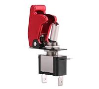 Generic LED Light Ignition Switch for Racing Car Red Cover, Durable On/Off Control for Boost Fans, Perfect Replacement for 12V 20A Toggle on Critical Lights/chassis Lamp, Easy Installation for