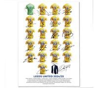 Generic Leeds United Autograph Squad Signed 2024-2025 Season A3 Poster Reproduction Team Photo Print #879U