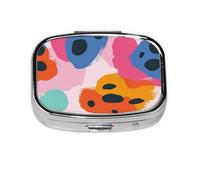 Generic Leopard Print Print Square Pill Box-2 Compartment for Purse & Pocket Mini Metal Pill Holder Travel Pill Container