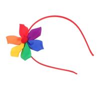 Generic Lgbt Rainbow Flower Headband Lightweight Comfortable Pride Accessories for Women Colorful Floral Hair Hoop for Parties Parades Celebrations