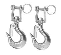 Generic Lifting Clevis Chain Hook Set of 2 Durable 304 Stainless Steel Heavy Duty Rigging Accessories for Construction Cranes 150kg to 1500kg (1/2 (1500kg))