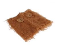 Generic Light Brown Dog Lion Mane Costume Wig, Durable Fiber Lion Headgear for Role-Playing Party, Easy to Wear Pet Hood