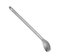 Generic Light, Long Handle in Titan Spork/Spoon Metal Cutlery for Outdoor Camping (Long Handle Spoon Fork)