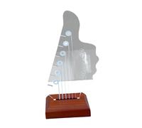 Generic Light up Guitar Pick Holder, Acrylic Guitar Pick Display with Light, Wood Base for Music Lovers Desktop Gift Home Decor, Style A