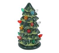 Generic Light Up Resin Xmas Tree Miniature Decor for Dollhouse Kitchen, Built in LED Lights for Holiday Charm, Portable Tabletop Xmas Tree for Craft Lovers, Battery Powered Decoration 2 X 3.9in