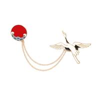Generic Lightweight Alloy Red Chinese Style Brooch Pin with Clip, Decorative Clothes Accessory for Party and Birthday, Creative and All-match Clothing Pin Badge