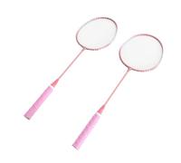 Generic Lightweight Badminton Rackets Set with Shuttlecocks Carrying Bag for Adults and Teenagers, Sturdy Metal Material, Great for Outdoor Backyard Games (Pinkish)