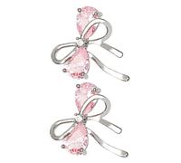 Generic Lightweight Pink Zircon Bow Earrings for Women Studs with Craftsmanship Stylish Birthdays Elegant Dress Jewellery with Fine Detail and Sparkling Charm