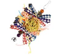 Generic Lightweight Wooden Bird Chewing for Pet Birds and Parrots, Suspended Foraging and Swing for Birdcage Play and Enrichment Random Color