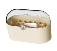 Generic Lipstick Storage Box, Multi-Functional Transparent Cosmetic Storage Case for Bedroom (Milk White)