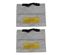 Generic Lithium Battery Safety Bag 2 Pcs Fireproof Explosion Proof Sack for Safe Charging PVC Fiber 240x64x180mm
