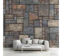 Generic Living Room Wallpaper for Bedroom, Stone Wallpaper | Brick Rustic Geometric Wall Mural, Home Decor, Photo Wall Paper, 300 x 210 cm U&-3