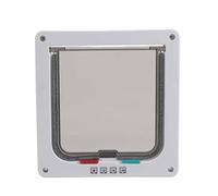 Generic Lockable 4 Way Pet Cat Small Dog Flap Door for Pet Care, Weatherproof Double Flap Security Door for Dog Cat Kitten, Easy Install for All Walls