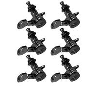 Generic Locking Guitar Tuning Pegs Gear String Sealed Tuners with Easy Installation 6 X Screw for Guitar Players, Black Colour Left and Right Design (Set of six right buttons)
