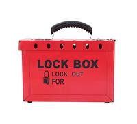 Generic Lockout Box Padlock Set with 12 Durable Safety Padlocks for Industrial Use, Nylon Material, Portable Design