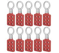 Generic Lockout Hasp Red Fireproof Aluminium 6 Holes for Electrical Power Coal Mine, Pack of 10