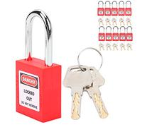 Generic Lockout Lock Assorted Set of 10 Durable Industrial Nylon Safety Padlocks for Power, Suitable for, Gas, Nuclear Energy, Logistics Transport (red)
