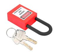 Generic Lockout Lock Security Device for Construction Site, Sturdy and Lightweight Safety Tool for Industrial Engineering, Nylon, Lock Beam Diameter 0.24", Length 1.5" (Red)