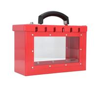 Generic Lockout Tagout Group Lock Box, Durable Steel and Acrylic Construction, Provides Safe Lock Management for Multitudes, Portable Design for Industrial Use