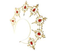 Generic Lolita Baroque Style Golden Metal Crown Headband with Decorative Effect, Versatile Chic Hair Accessory for Party and Other Occasions