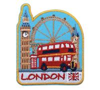 Generic London England Patch (2.75 Inch) Embroidered Iron-on/Sew-on Badge Colorful Embroidery Euro Trip Adventure Travel Souvenir Emblem DIY Gift Patches, Large, KarmaA612