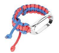 Generic Loop Strap Woven Bracelet, Stretchy Protective Frame Braided Loop Strap Nylon Breathable for Camping for Men Women (Blue Red)