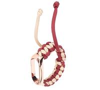 Generic Loop Strap Woven Bracelet, Stretchy Protective Frame Braided Loop Strap Nylon Breathable for Camping for Men Women (Red with Gold)