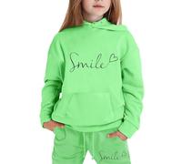 Generic Loose Tracksuit Bottoms Casual Jumper Clothing Sets Child 2 Piece Oversized Outfit Kids Tops and Trousers Hoodies Girls Outfits Kids Daily Casual Sporting Suits Loungewear Sports Activewear