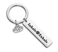 Generic Lotus Keychain for Yoga Practitioners, Unisex-Adults Inhale Exhale Keyring Gift