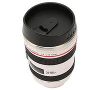 Generic Loud Cup, Coffee Mug Camera Lens Coffee Mug with Lid Stainless Steel Camera Lens Photographer Travel Cup for Men Women Stainless Steel Inner Liner (White)