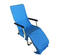 Generic Lounge Chair Towel - Beach Chair Towel with Side Pockets, Anti-Skid Design, Multi-Purpose Use - Blue