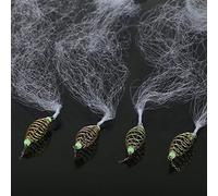 Generic Luminous Beads Fishing Netting 4pcs Copper Spring Durable Mesh Net Shoal Fishing Nylon Material for 0.5-2.5kg Fish (10 mesh)