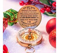 Generic Luminous Compass Glowing in the Dark Nostalgic Design for Outdoor Activities Camping Dad to Son Hiking Golden Diameter 48mm