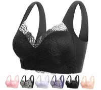 Generic Lunaah Anti-Saggy Breasts Bra, Women Daily Comfort Stretch Wireless Support Shaper Push Up Lace Bra (Black, Large)