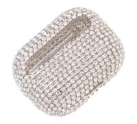 Generic Luxurious Diamante Bling Case for Wireless Earbuds 3rd Generation, White Glitter Protective Cover Compatible with Generation 3 Headset, Shiny Diamond Sparkle Shell for Electronics