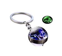 Generic Luxury Luminous 12 Constellation Good Luck Keychain Glass Ball Pendant Zodiac Key Chain Glow In The Dark Key Ring/Symbolizing Success (Taurus)