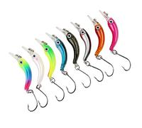 Generic Luya Fishing Lures 3D Sinking Fake Fish Hard Baits for Shore Fishing Compact 25g Durable Stainless Steel 8-Pack