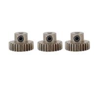 Generic M0.6 3.175mm Bore Steel Powder Alloy Pinion Motor Gear, 3PCS Replacement CNC Processed Hard Anodised RC Car Gear with Sturdy Wear Resistant Material, for HSP Axial Compatible (26T)