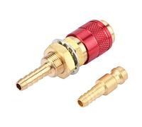Generic M6 Brass Quick Connector Set High Wear Resistance Water Gas Fitting for MIG TIG Welding Torch (Red)