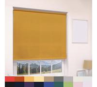 Generic Made To Measure Deluxe Daylight Roller Blinds Light Filtering Premium Fabric Easy Fit Metal Brackets Bedroom Living Room Office Child Safe 160cm Length Trimmable Sunburst Yellow 150cm