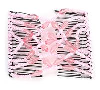 Generic Magic Stretchy Comb Durable Fashion Hair Beads for Women and Girls, Holds Hair Firmly In Place All Day, Types, Creating Popular Styles Daily [Easy to Put In and Hug to Head] (Pink)