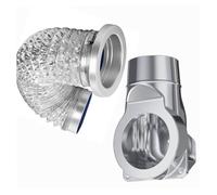 Generic Magnet Dryer Vent Kit, 2.6ft 4 Inch Hose Exhaust Pipe Connection Set Self Aligning Design, with Wall Mount Adapter Clamps, for Tight Spaces Lint Cleaning Fireproof Ventilation