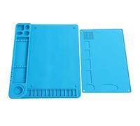 Generic Magnetic Heat Insulation Silicone Pad, High Temperature Anti Static Soldering Mat with Ruler for Engraving, for Repairing Hot Air Guns Soldering Stations Tablets