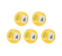 Generic Mahjong Dice Set 5 Pcs Chinese Characters for Casino Games and Teaching Props Durable and Lightweight (Shiny Yellow)