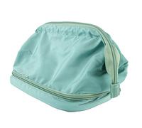 Generic Makeup Cosmetic Bag Large Capacity Double Layer for Toiletry Items Nylon Black 24 X 15 X 15cm (Small)