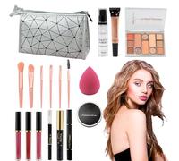 Generic Makeup Kit | Makeup Kit For Women | Eyeshadow And Lipstick Makeup Kit, 18 Piece Makeup Bundle With Brush & Bag, Full Face Makeup Kit For Beginner Or A Makeup Enthusiast