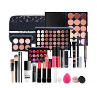 Generic Makeup Set Cosmetics Makeup Kit All in One 24pcs Full Face Makeup Set with 40 Eyeshadows 15 Lip Glosses 4 Brushes Long Lasting for Women Holiday Party Daily Makeup (Colorful)