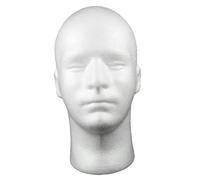 Generic Male Foam Mannequin Head, Model Hat Show Display Stand, White