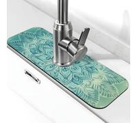 Generic Mandala Flower Print Kitchen Sink Splash Guard Faucet Mat, Sink Gadgets, Splash Guard Behind Faucet Drip Catcher for Kitchen Bathroom